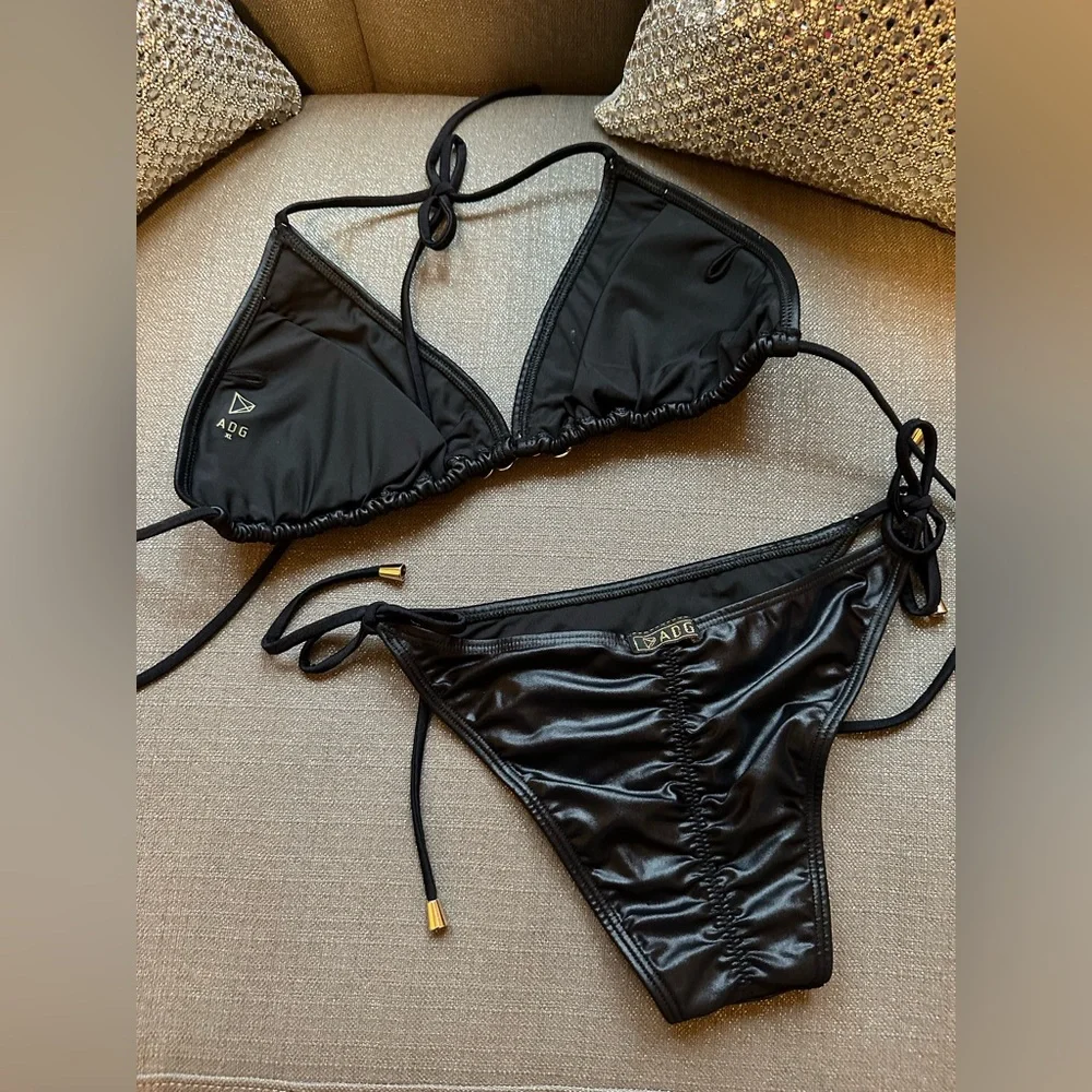 NEW ADG Luxe Swimwear 2pc String Bikini- Size Large - Picture 6 of 6